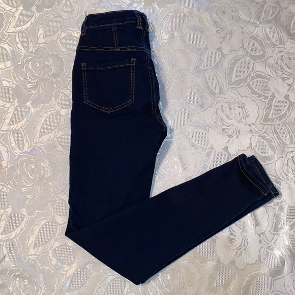 Streetwear Society Vienna Tiered High Rise Skinny Dark Blue Jeans - Picture 1 of 4